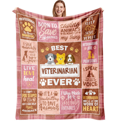 Veterinary Gifts Blanket 60"X50", Veterinarian Gifts for Women, Gifts for Veterinarians, Vet Gifts, Vet Med Gifts, Best Future Veterinarian Gifts, Funny Veterinary Gifts, Vet Student Gifts