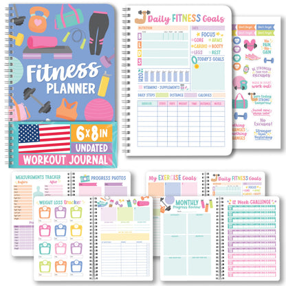 Hadley Designs Fitness Journal for Women - Workout Journal for Women, Fitness Planner for Woman, Workout Log Book, Undated Gym Journals & Exercise Journals, Health Notebook, Mothers Day Gift Ideas