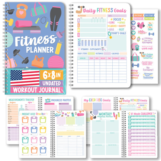 Hadley Designs Fitness Journal for Women - Workout Journal for Women, Fitness Planner for Woman, Workout Log Book, Undated Gym Journals & Exercise Journals, Health Notebook, Mothers Day Gift Ideas