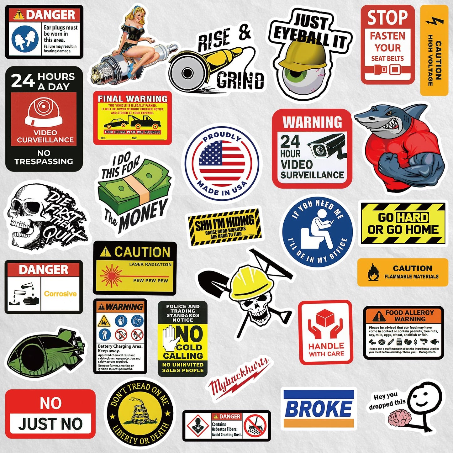 160Pcs Funny Blue Collar Hard Hat Stickers for Adults/Men - Hardhat Gifts Accessories for Construction, Welding, Electrician, Mechanic - Fit Welding, Tool Box, Helmet, Water Bottles
