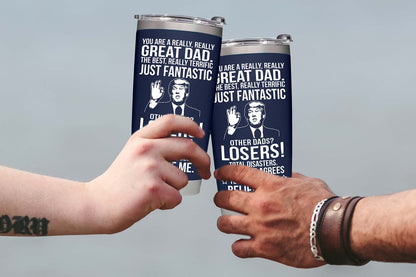 Fathers Day Gift for Dad from Daughter, Son, Kids - Funny Fathers Day Tumbler - Gifts for Husband from Wife - Present for Father - Dad Birthday Gift, Insulated Stainless Steel Tumbler 20oz, Navy
