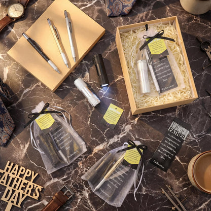 30 Sets Man of God Fathers Day Pocket Flashlight Gift for Church Christian Mini Pocket Flashlight Gift Metal 6 in 1 Pen with Bookmark Bible Card Storage Bags Thank You Present for Dad Husband
