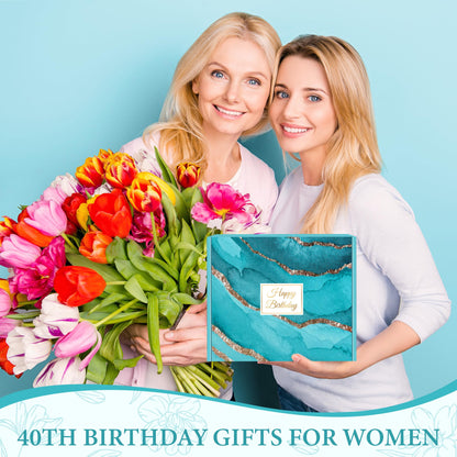 40th Birthday Gifts Women 40 Year Old Birthday Gifts dor Women Happy 40th Bday Gift for Her 40 and Fabulous Gift Ideas for Woman 40s Forty and Fabulous Decorations Set with Tumbler Tote Bag Socks