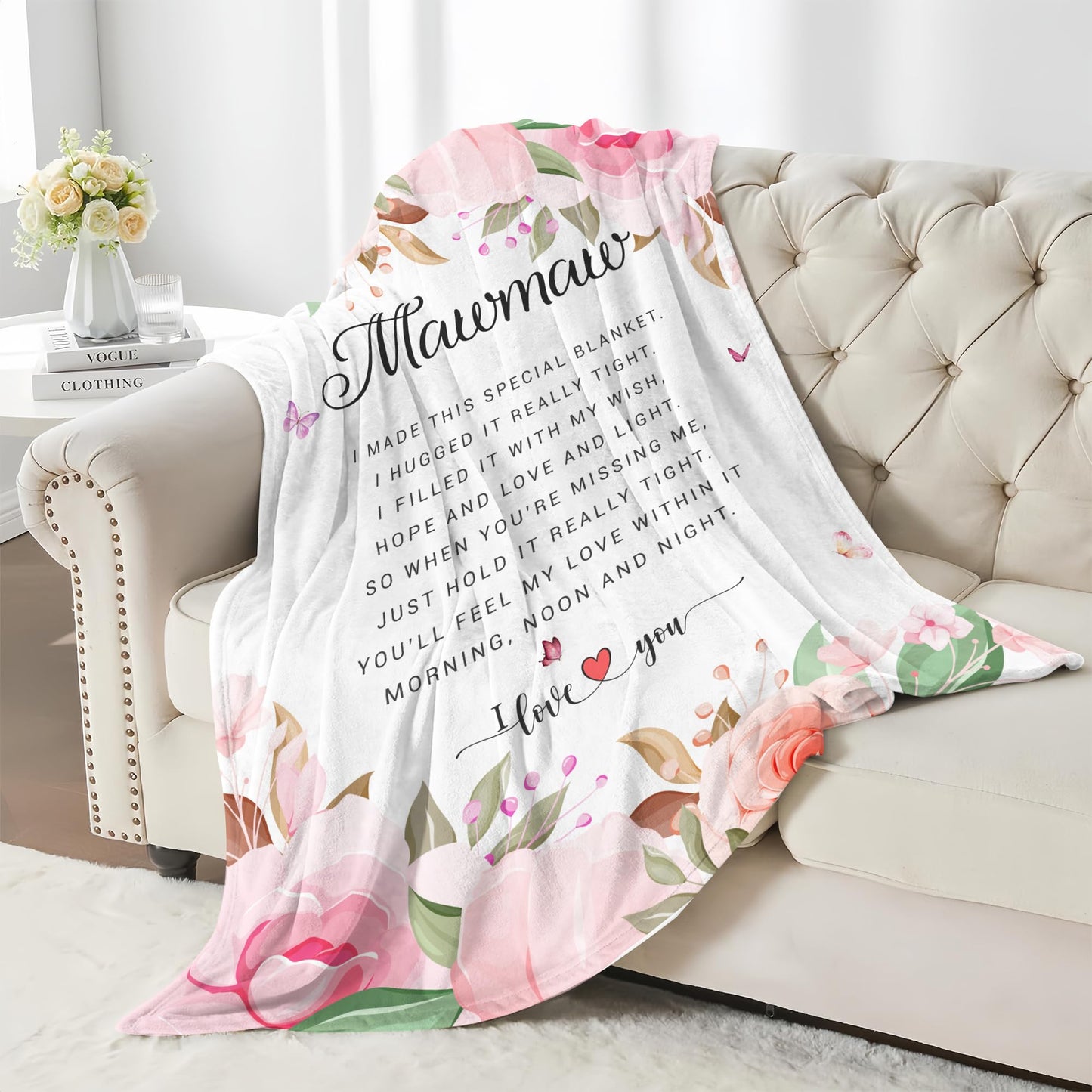 Mawmaw Gifts Throw Blanket 60x50 Inch - Best Gifts for Mawmaw - Mawmaw's Gift from Grandchildren - Maw Maw Gifts for Grandma - Mawmaw's Gift for Birthday Retirement