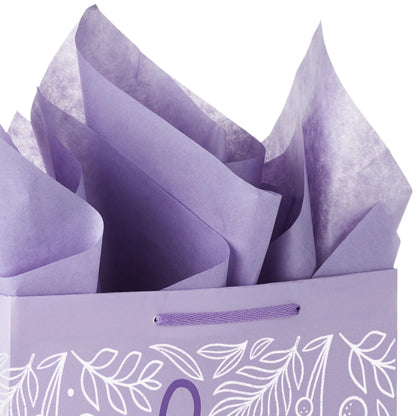 Hallmark 13" Large Mother's Day Gift Bag with Tissue Paper and Card (Love You Mom, Lavender, Modern Flowers)