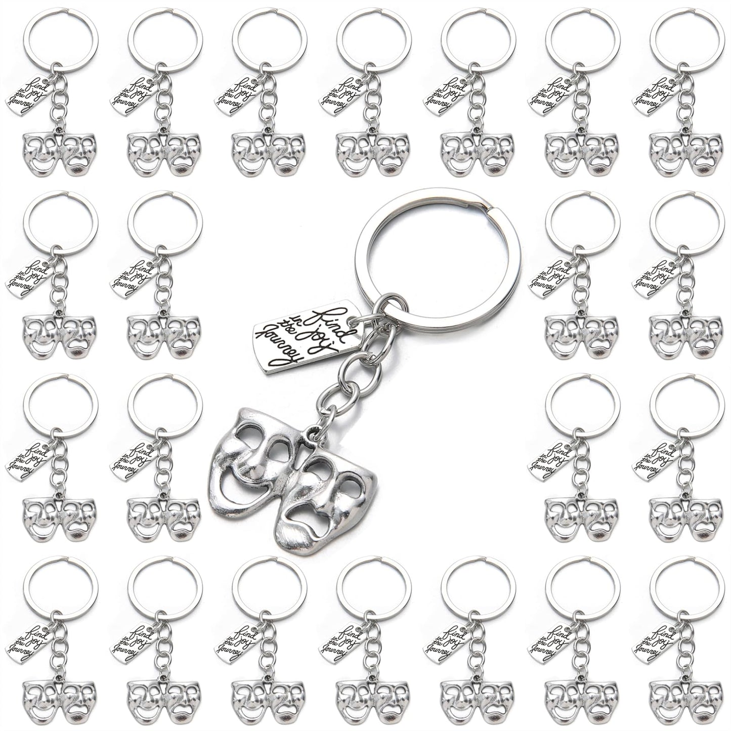 PHAETON 20PCS Theatre Keychain Drama Mask Gift Comedy Tragedy Mask Theatre Actor Actress Broadway Musical Drama Keychain for Performer Gift Musical Lovers Gifts
