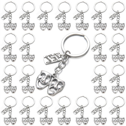 PHAETON 20PCS Theatre Keychain Drama Mask Gift Comedy Tragedy Mask Theatre Actor Actress Broadway Musical Drama Keychain for Performer Gift Musical Lovers Gifts