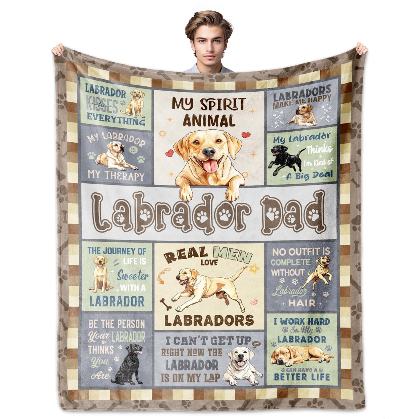 Labrador Retriever Gifts for Men, Labrador Retriever Blankets 60''x50'', Labradors Retrievers Gifts for Lovers Dad, Gifts for Labradors Retrievers Dog Lovers Blanket for Christmas Fathers Day