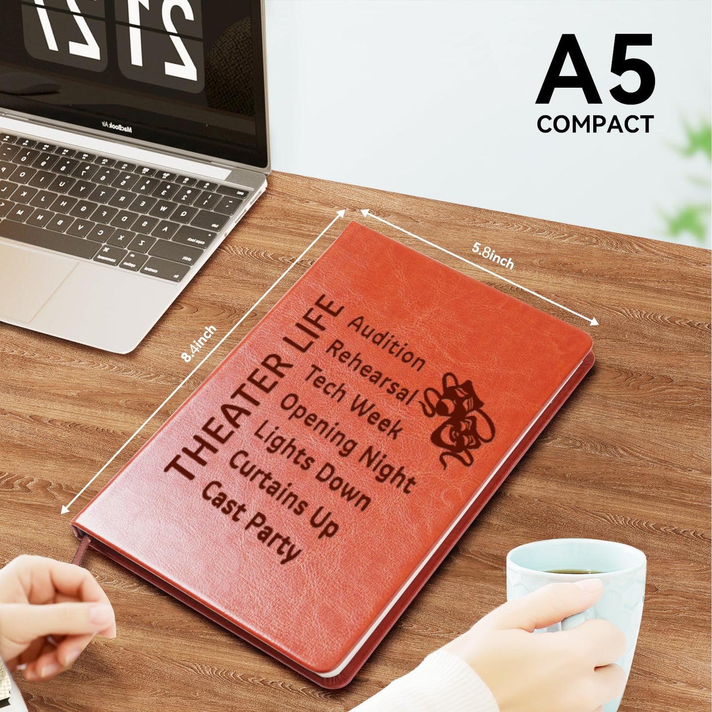 LBWCER Theatre Life Notebook Funny Theater Actor Gifts Leather Notebook Director Thespian Writer Gift Actor or Acting Enthusiasts and Lovers Gift (Theater)