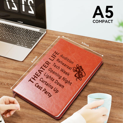 LBWCER Theatre Life Notebook Funny Theater Actor Gifts Leather Notebook Director Thespian Writer Gift Actor or Acting Enthusiasts and Lovers Gift (Theater)