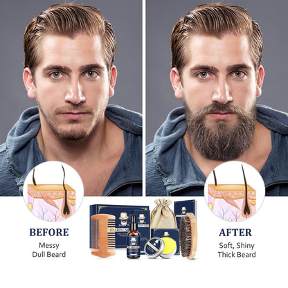 Gifts for Men, Beard Kit for Men's Daily Grooming & Care, Moisturize & Soften Facial Hair, Men's Self Care Set w/Beard Oil, Dad Day Gifts Fathers Day, Birthday Gifts for Husband Boyfriend Dad Son