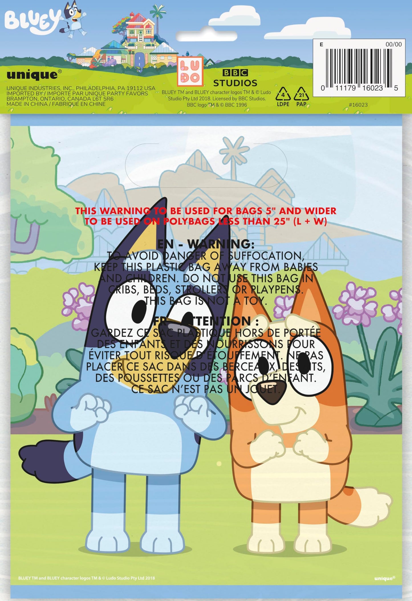 Unique Bluey Goodie Bags for Party Favors | 16 Pack | Bluey Birthday Decorations and Party Supplies