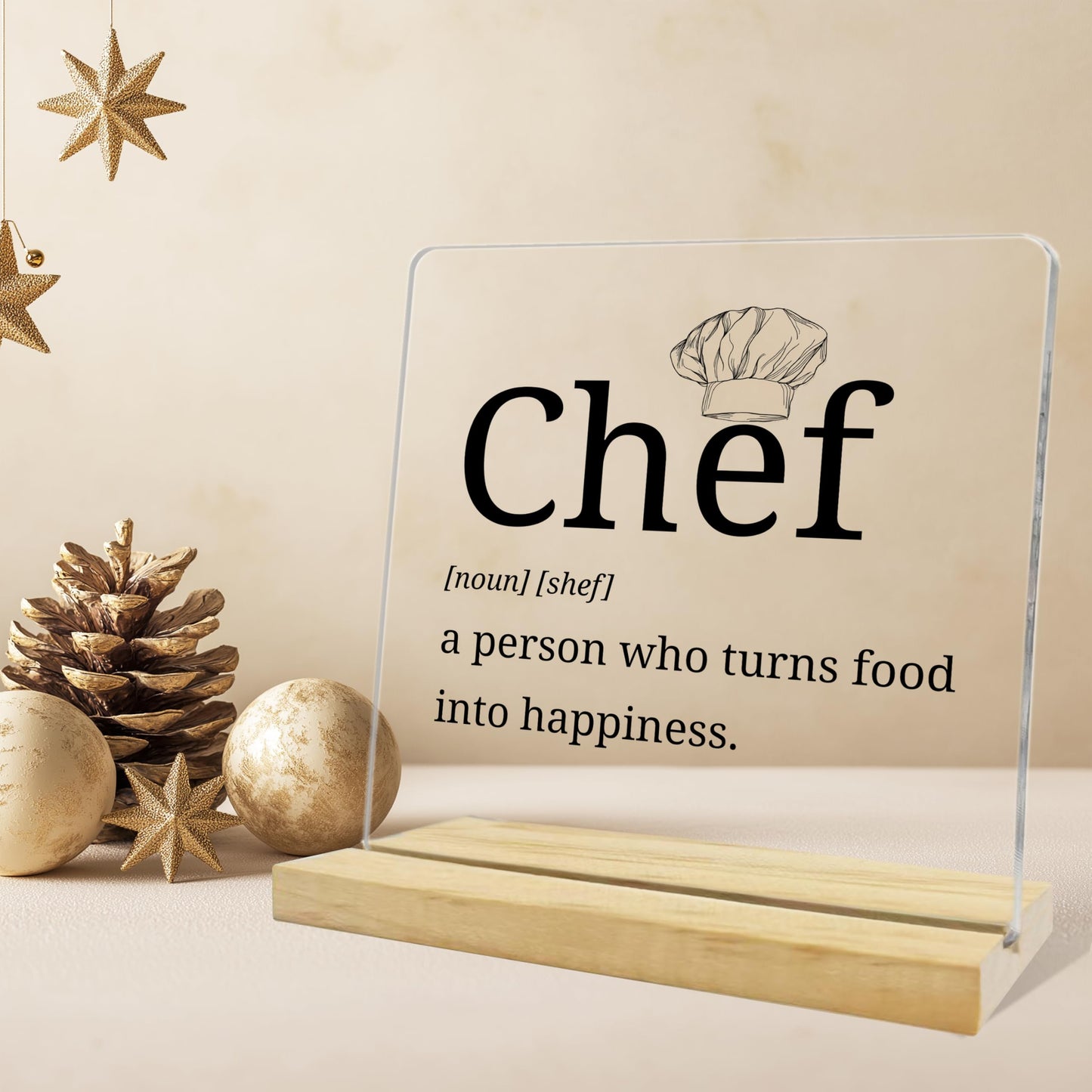 Chef Gift for Women Men,Gifts for Chefs, Home Kitchen Decor,Desk Decoration Acrylic plaque