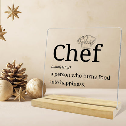 Chef Gift for Women Men,Gifts for Chefs, Home Kitchen Decor,Desk Decoration Acrylic plaque
