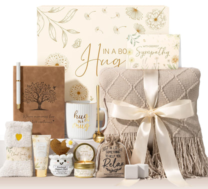 Sympathy Gifts Baskets for Loss of Loved One Mother Father Husband Mom Dad, Memorial Bereavement Grief Condolences Gift Basket for Loss, Hug In A Box Miscarriage Gifts for Mothers Women Care Package