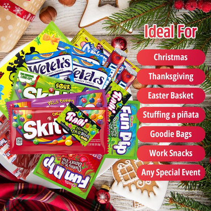 Assorted Candy Box - 41 Piece Gift Basket - Treat Boxes for College Students, Office & Family - Ultimate Birthday Gifts for Men, Women & Teens - Candy Box Gift Set