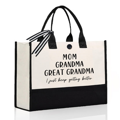 Great Grandma Gifts, Mothers Day Birthday Gifts for Grandma from Grandchildren, Functional Large Capacity Tote Bag, Mom Grandma Great Grandma Bag, Present for Grandmother, Grandparents
