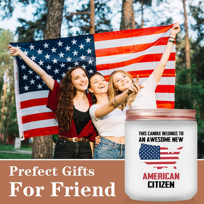 New American Citizenship Gifts - Congratulations New American Citizen Present - Cool US Flag Candle Gifts for 2025 US Citizenship, Women, Men, Friends, Family