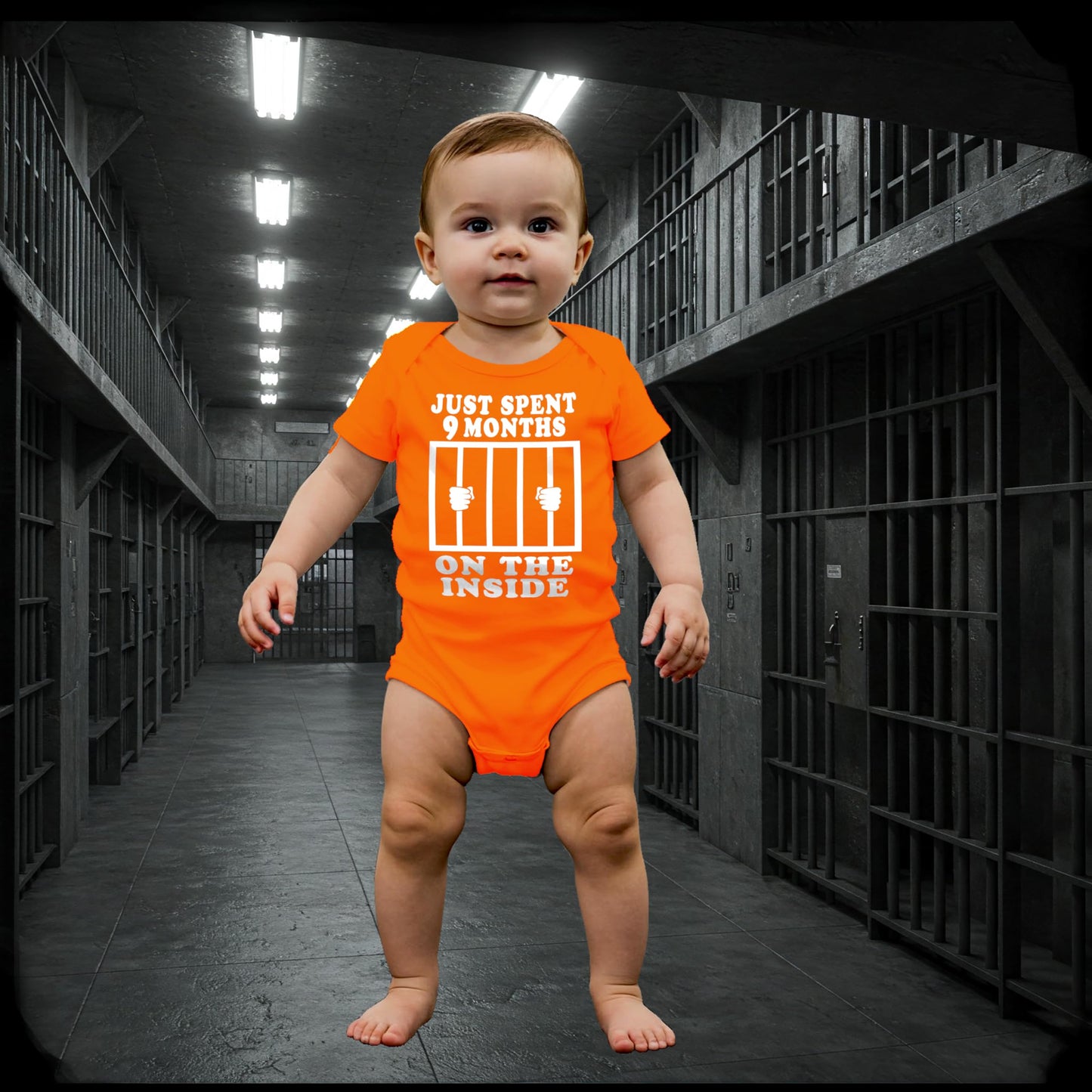 Reaxion Funny Cute Baby Boy Girl Handmade Clothes Infant Just Spent 9 Months On The Inside Bodysuits