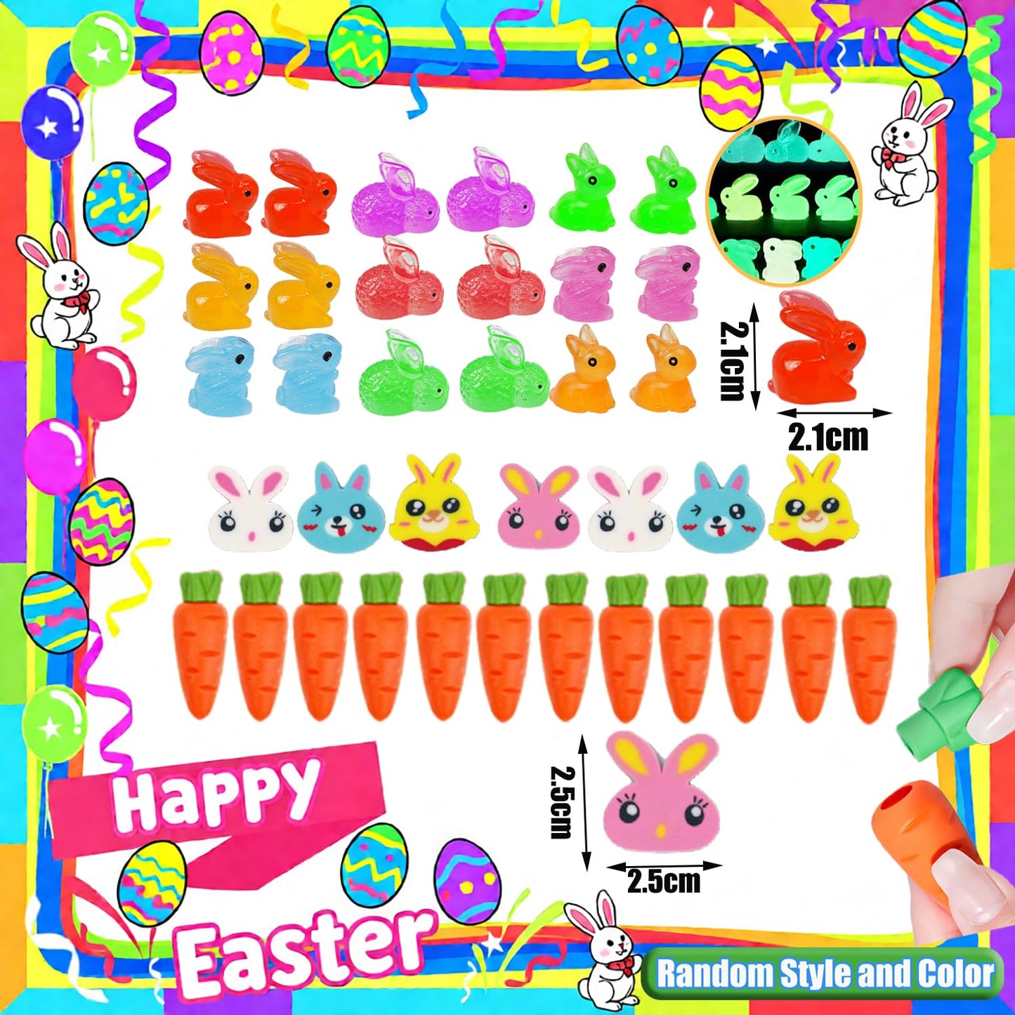124 PCS Easter Egg Fillers, Easter Basket Stuffers, Easter Party Favors for Kids Boys Girls, Easter Egg Stuffers, Bulk Easter Toys, Easter Gifts, Pinata Goodie Bags Stuffers, Classroom Prizes