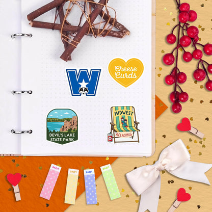 100Pcs Wisconsin Stickers and Decals for Water Bottle, Laptops, for Luggage - Wisconsin Gifts, Party Supplies - Gift for Women & Men