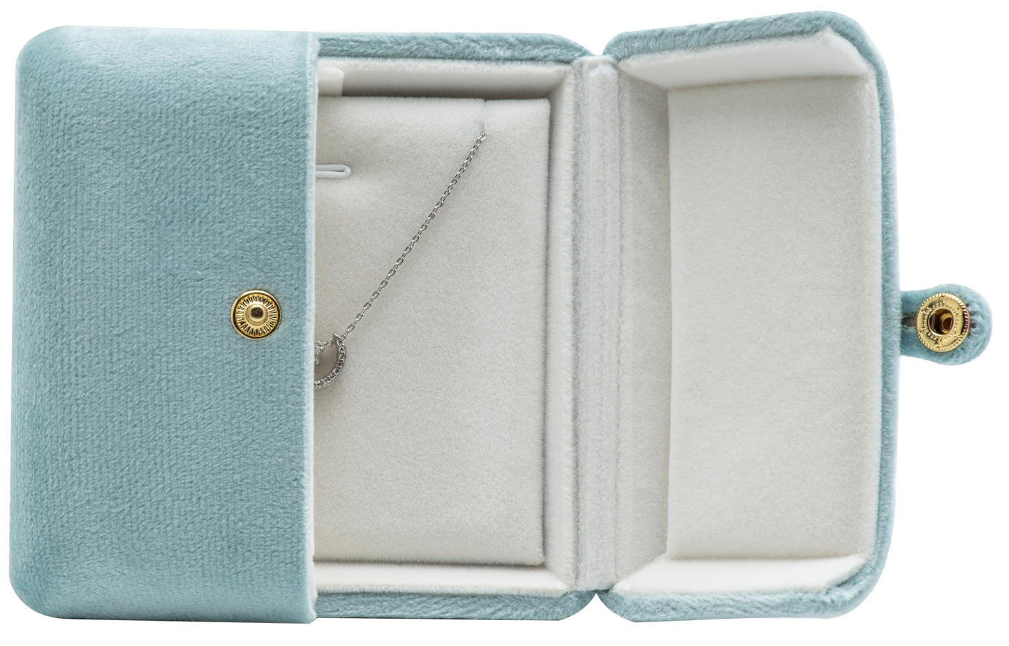 Velvet Necklace Pendant Gift Box Jewelry Display Storage Case (Sage Green)