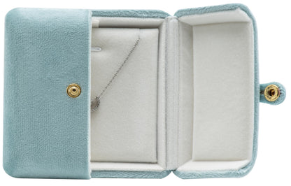 Velvet Necklace Pendant Gift Box Jewelry Display Storage Case (Sage Green)