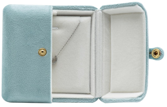 Velvet Necklace Pendant Gift Box Jewelry Display Storage Case (Sage Green)