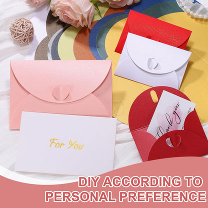 PATIKIL 4.1 x 2.8 Inch Mini Card Envelopes, 20Pcs Cute Envelopes Holder with Heart Clasp for Birthday Weddings Favors Business Greeting Cards, Wine Red