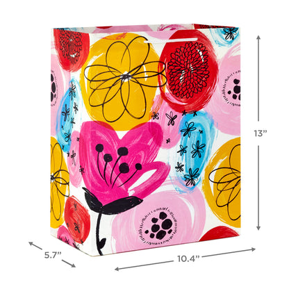 Hallmark Assorted All Occasion Gift Bags (8 Bags: 4 Medium 9", 4 Large 13") Flowers, Butterfly, Stripes, Solids for Easter, Birthdays, Bridal Showers, Mother's Day