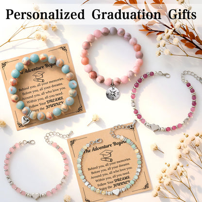 Parma77 2026 Graduation Gifts for Her, High School College Graduation Gifts for Women, Inspirational Compass/Heart Graduation Bracelets with Gift Message Card for Women Daughter Sister Friends