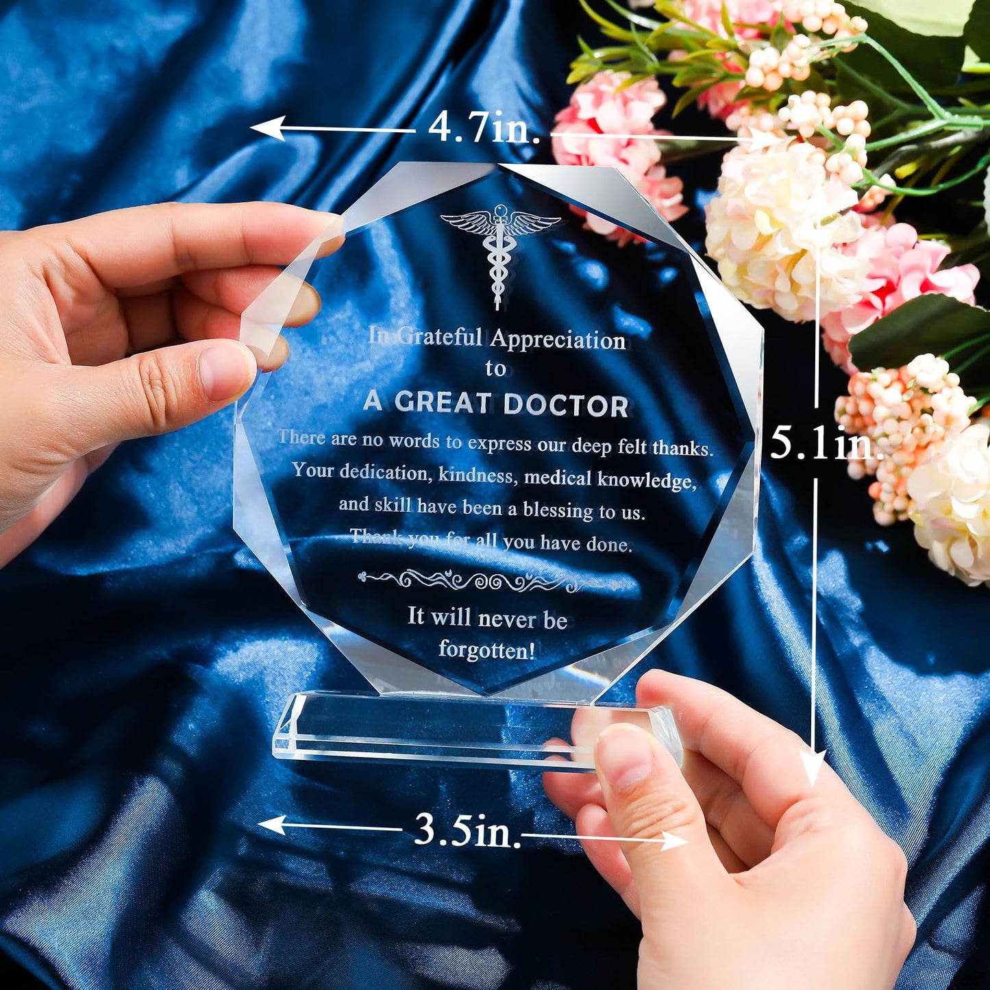 Movdyka Doctor Gifts for Men Women Glass Keepsakes, Laser Engraved Doctor Appreciate Gifts, Best Doctor Gifts for Him Her on Retirement, Christmas, Doctors Day, Thanksgiving- 4.7in.