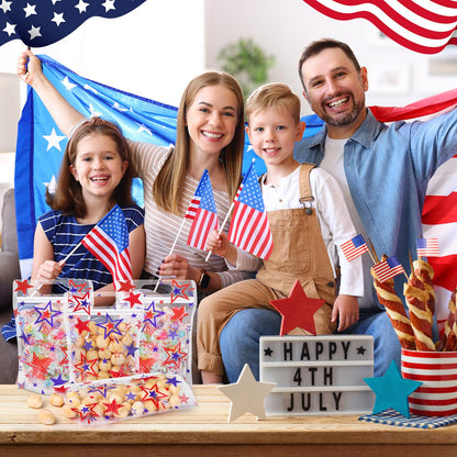 Frienda 60 Pcs 250th Anniversary American Bags Patriotic Star Theme Gift Bags Bulk 4th of July Candy Treat Goodie Handbags for USA Birthday Party Favors Independence Day Labor Day Party Supplies
