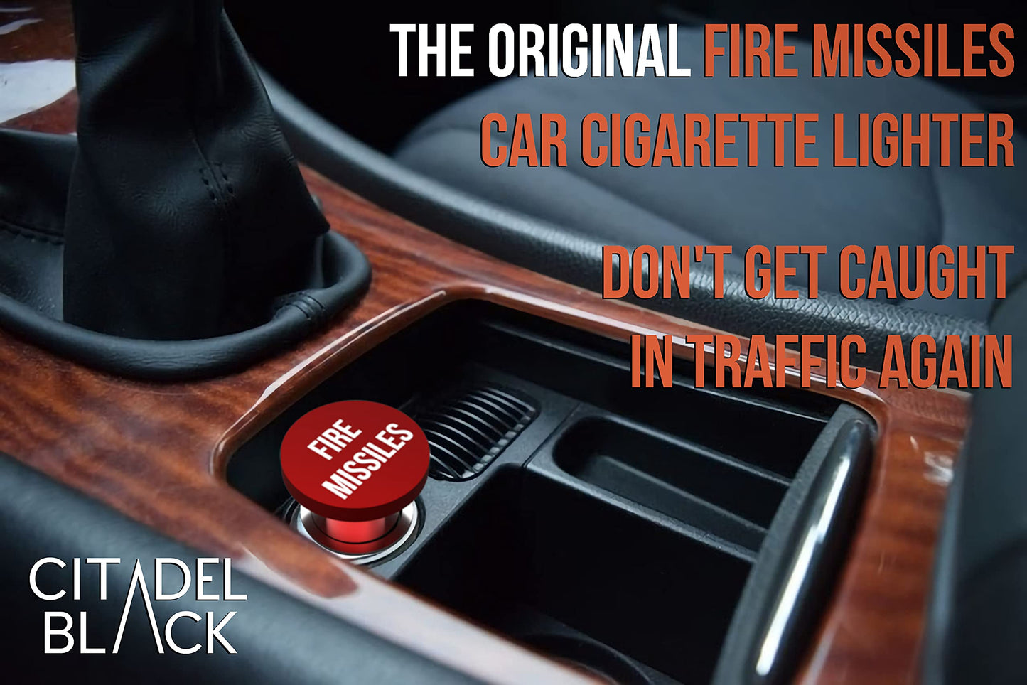Fire Missiles Button Car Cigarette Lighter by Citadel Black - Anodized Aluminum, 12-Volt Replacement Accessory w/Safety Feature, Fits Most Vehicles, Socket Size A