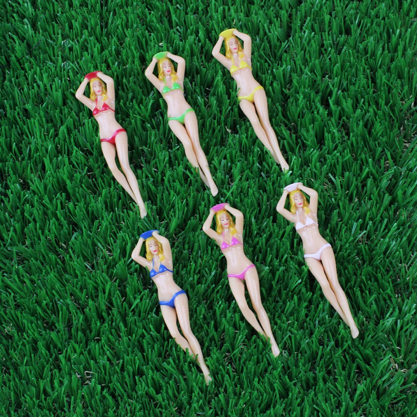 KOFULL Colored Golf Tees, 3 inch Golf Practice Novelty Tees, White Elephant Stocking Stuffer Gifts for Golfer Fun Gift, 6 Pcs