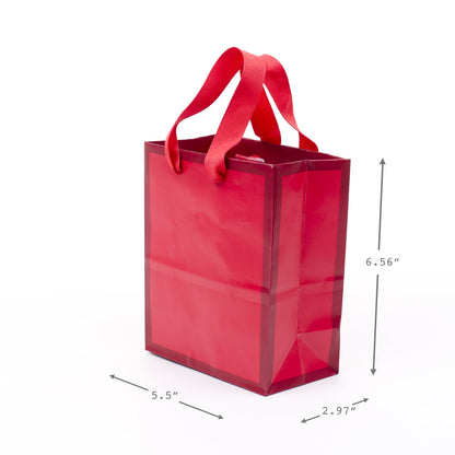 Hallmark 6" Small Solid Color Gift Bags - Pack of 5 in Red, Green, Blue, Light Pink, Hot Pink for Birthdays, Holidays, Parties or Any Occasion