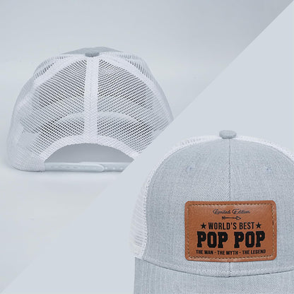 Men's Hat Gifts - Men Cap Gifts for Christmas Father's Day Birthday Trucker Hat Leather Pattern Baseball Cap