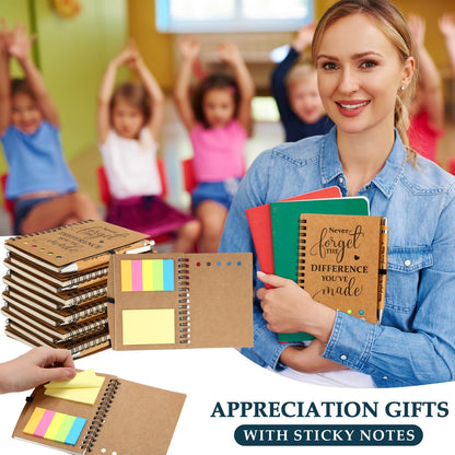 60 Pcs Employee Appreciation Gifts Bulk Never Forget Notebook Gift Bag Glass Cup Makeup Bag Bamboo Pen for Graduation Teacher Father Day Office Staff