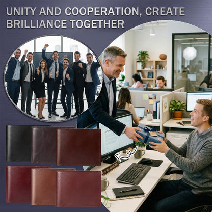 24 Pcs Fathers Day Bulk Gifts Wallet for Men, Bifold Leather Engraved Wallet for Husband Son Dad Coworkers Employees (Multicolor)