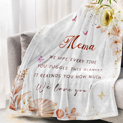 Mema Gifts for Grandma - Gifts for Mema - Mema's Gift from Grandchildren/Grandkids - Best Memas Ever Gift for Retirement Birthday Blanket 60"X50"