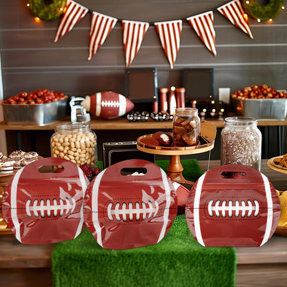 Hxezoc 25 PCS Football Goodie Bags with Handle Sealed Stand-Up Treat Candy Bags Sport Snack Bags for Boys Kids Football Theme Birthday Party Decoration Supplies