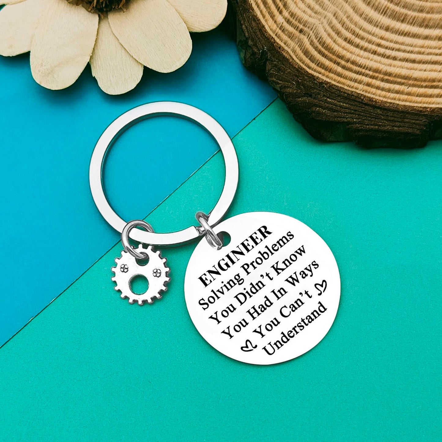 Engineer Keychain - Funny Engineering Student Gift for School Graduation, Mechanical, Architectural, Civil, and Software Engineers - Teacher Appreciation