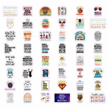 BulbaCraft 100 Pcs Funny Medical Assistant Stickers, Medical Assistant Gifts for Women & Men, Gifts for Women & Men