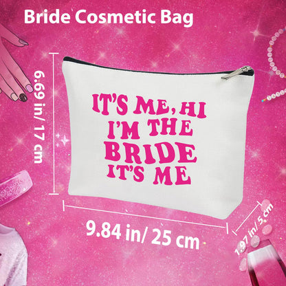 Bride Gifts Makeup Bag TS Singer Inspired Gift TS Fans Merch Music Lover Gift for Bride Cosmetic Canvas Bag Honeymoon Travel Organizer Zipper Pouch for Engaged Wedding Bridal Shower Gifts