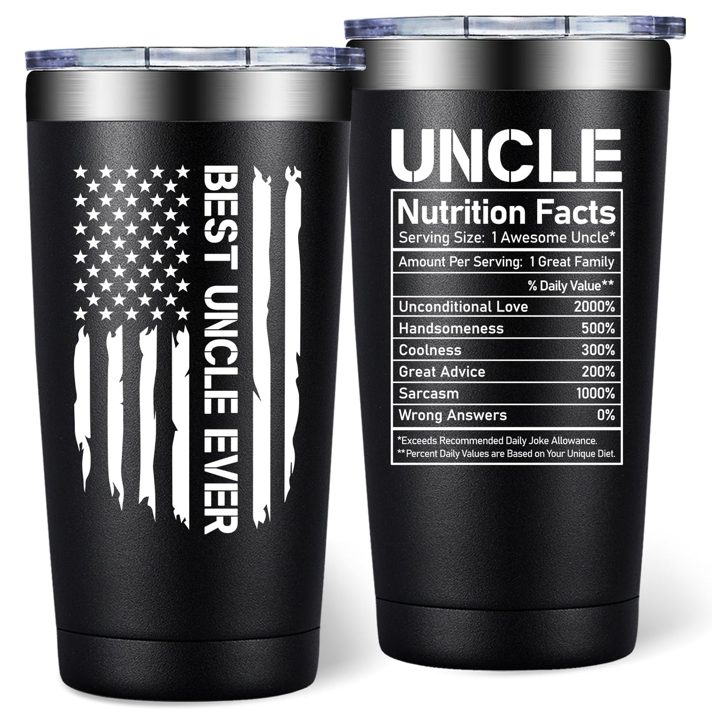 Uncle Gifts - Fathers Day Gift for Uncle from Niece, Nephew - Christmas, Birthday Gifts for Uncles Men Him - 20oz Tumbler