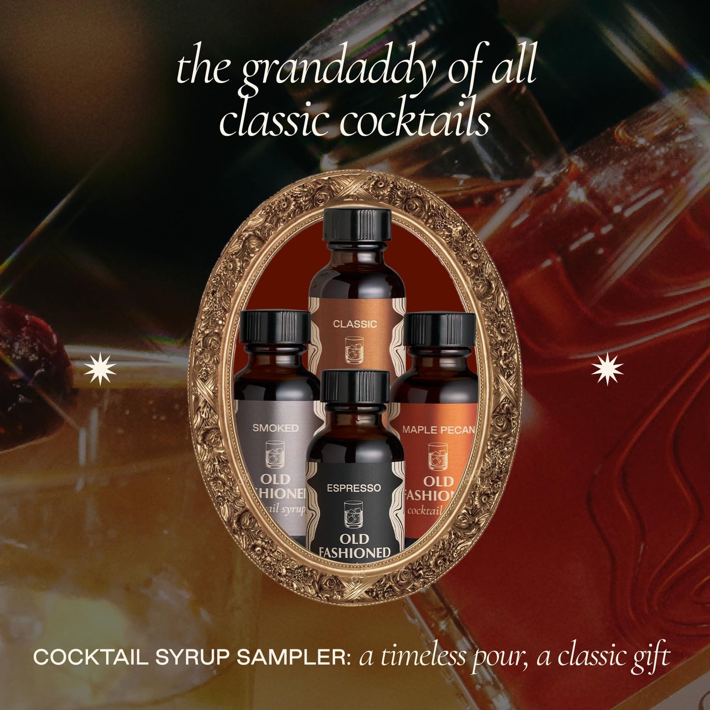 Strongwater Old Fashioned Craft Cocktail Mixer Sample 4 Pack - Makes 16 Cocktails - Handcrafted Old Fashioned Gift Set - Travel-Friendly, No Artificial Sweeteners - Just Mix with Bourbon or Whiskey