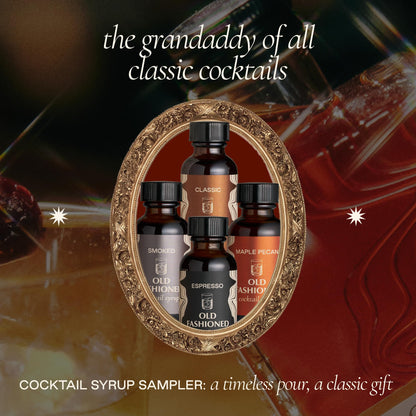 Strongwater Old Fashioned Craft Cocktail Mixer Sample 4 Pack - Makes 16 Cocktails - Handcrafted Old Fashioned Gift Set - Travel-Friendly, No Artificial Sweeteners - Just Mix with Bourbon or Whiskey