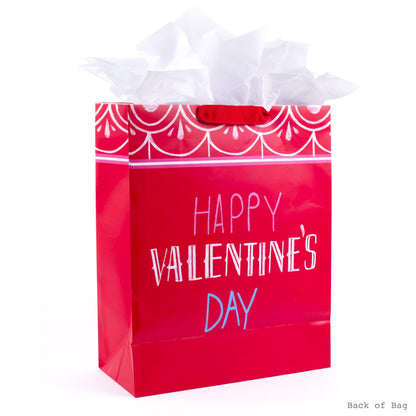 Hallmark 15" Extra Large Gift Bag with Tissue Paper (Happy Valentine's Day)