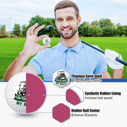 MiniInflat 18 Pcs Funny Golf Balls Gifts Set 12 Humor Golf Balls and 6 Tees for Men Women Coworkers Employees Golfers Birthday Retirement