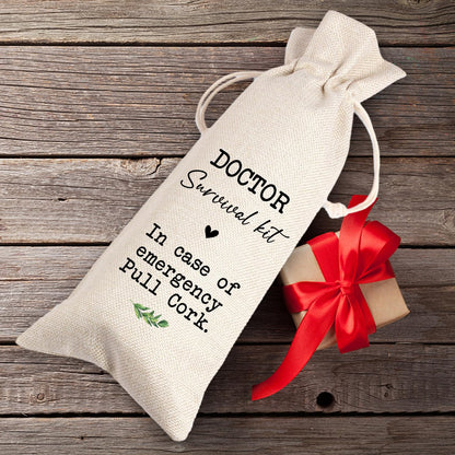 Doctor Gifts,Doctor Survival Kit,Doctor Graduation Gifts,Unique Gifts for Doctors,Doctor Thank You Gift Wine Bag,Doctor Gifts for Women,Men,Physicians Week,Birthday,Medical School Graduation11WB70